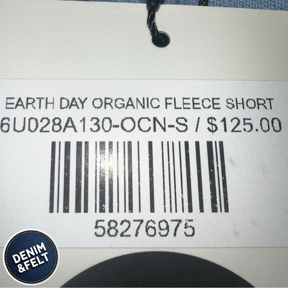 MadHappy Unisex Ocean Blue EARTH DAY ORGANIC FLEECE Lounge SHORT | NEW/NWT!!🌎 - Picture 9 of 15
